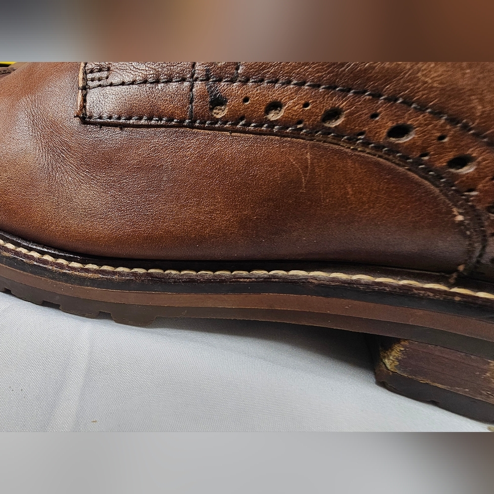 Warfield & Grand Potrero Mens Cap Toe Brogue Leather Lace-Up Ankle Boots Size 10 - Picture 12 of 12